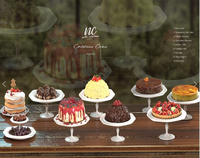 Second Life Marketplace - [NC] - Noble Creations - Christmas Cakes FULL SET